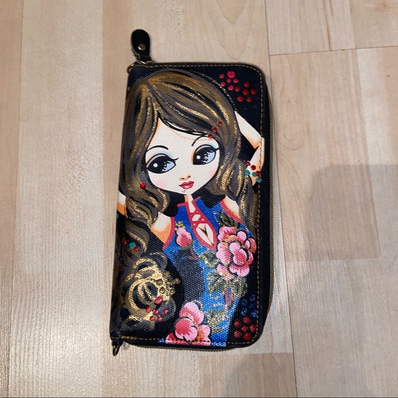 Handbags - Hand painted zippered wallet